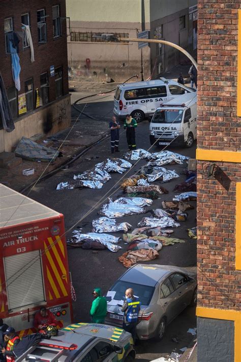 At least 38 people have died in a fire in a building in South Africa’s biggest city, authorities say