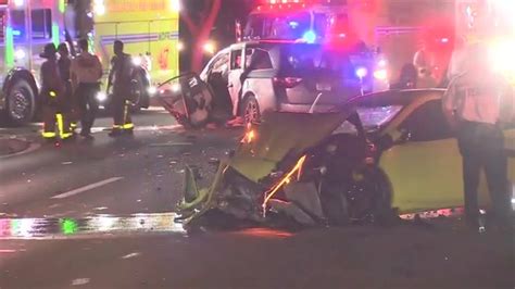 At least 4 hospitalized after Corvette, minivan collide in Southwest Miami-Dade