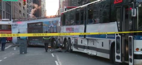 At least 80 hurt after double-decker bus, city bus collide in Manhattan