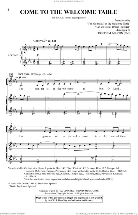 At the Table" Sheet Music by Vision; Richard Smallwood for Piano/Vocal