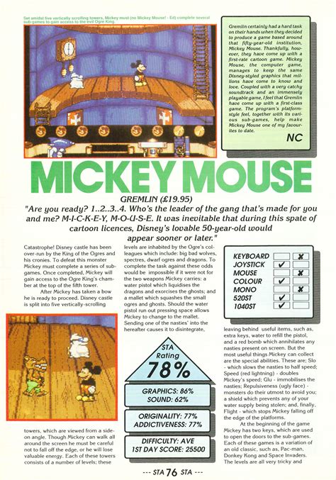 Atari ST Mickey Mouse The Computer Game Atarimania. 