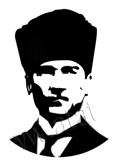 Atatürk siyah beyaz siluet