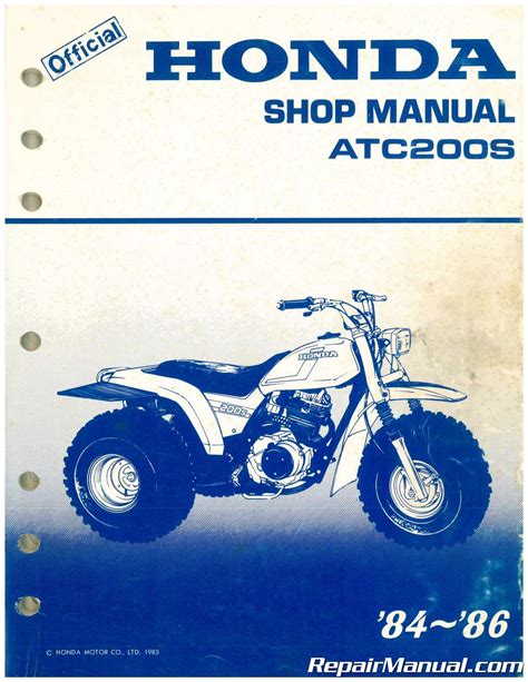 Atc200s 1984 1986 shop manual atc 200s. - Generac generators parts manual for qp55.