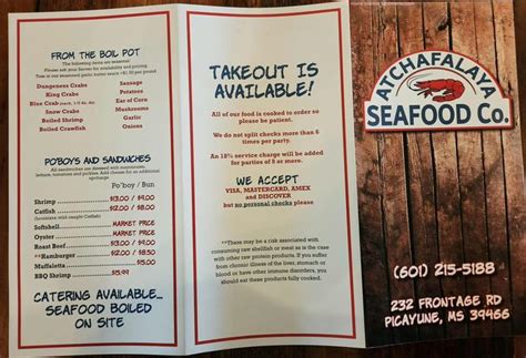 Atchafalaya Seafood Co., Picayune, Mississippi. 14.552 de aprecieri · 246 discută despre asta · 3.981 au fost aici. ... Mississippi. 14.552 de aprecieri · 246 discută despre asta · 3.981 au fost aici. Atchafalaya Seafood Co. is a family owned and …. 