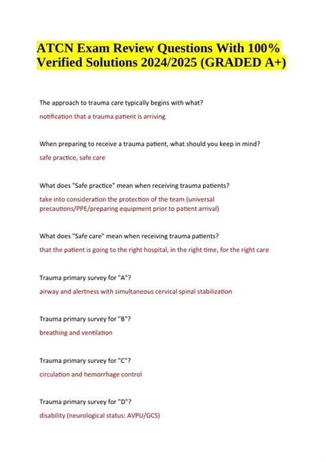 Atcn Exam Answers