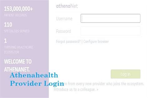 Athenahealth.athenanet.com login. Username. Password. Forgot password? | Configure browser. We learn from every new provider who joins the ecosystem. Introduce us to a colleague. >. 