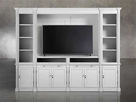 Athens Modular Media Cabinet with Double Narrow Bookcases