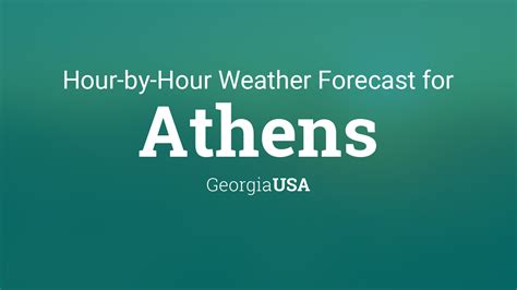 Athens GA 33.96°N 83.4°W (Elev. 801 ft) Last Update: 6:45 am EDT Sep 26, 2023. Forecast Valid: ... Hourly Weather Forecast. National Digital Forecast Database. . 