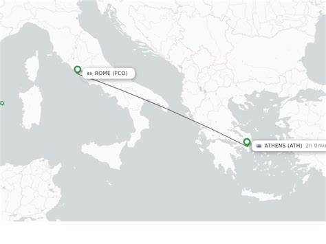 The shortest flight to Rome from Athens takes 1h 49m (based on flights departing in the next 60 days). How much is a flight from Athens to Rome? The cheapest flight to Rome on our platform now costs $66.55 (based on flights departing in the next 60 days).. 