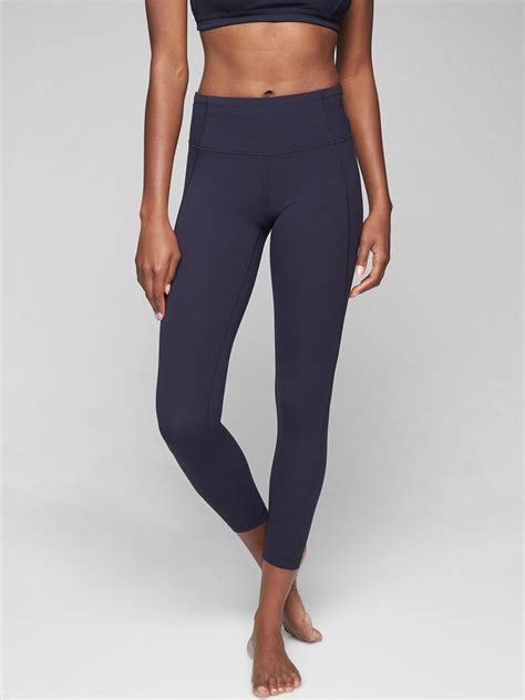 Athleta Womens Black Athletic Leggings Size medium RN# 54023 Nylon Spandex  Soft