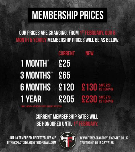 Athletic Club Membership Prices