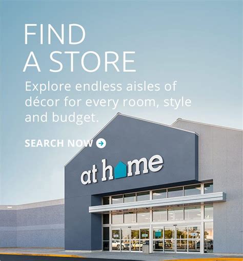 Athome.com - About this At Home Store. Brings beauty and comfort into your home when you shop at our Olathe, Kansas At Home location. The city served as a stop on the Oregon Trail and the Santa Fe Trail. Bring the rustic feel of exploration into your home with our decor, or choose a sleek and modern feel. Try our curbside pickup or local delivery options to ...