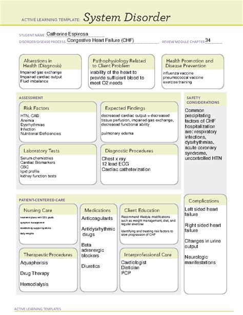 Ati Diagnostic Template For Chf