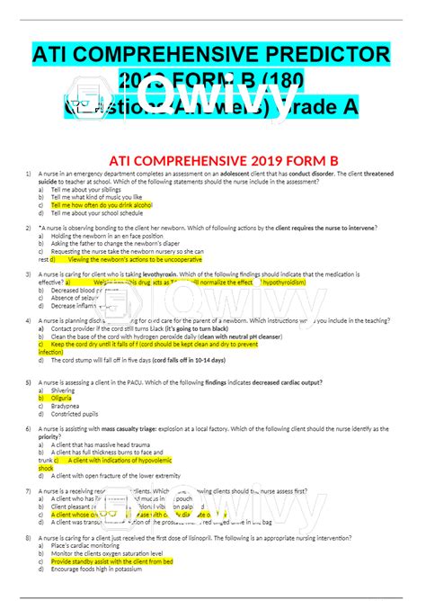 The ATI comprehensive exit exam evaluates students' chan