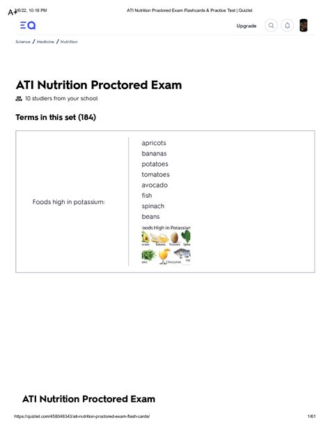 Ati nutrition quizlet. Study with Quizlet and memorize flashcards containing terms like At the beginning of the client's appointment, which of the following should you complete? (select all that apply)., The nurse is preparing to perform a general survey of Marco. Which of the following potential findings could indicate poor nutritional status? (select all that apply)., Observe Marco for … 