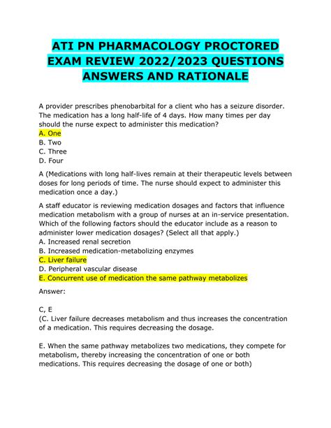 ATI PHARMACOLOGY PROCTORED EXAM NGN 2019 QUESTIONS AND ANSWERS CORRECTLY ANSWERED A+ GRADE 1. A nurse is providing teaching to a group of new parents about medications. The nurse should include that aspirin is contraindicated for children who have a viral infection due to the risk of developi... [Show more]. 