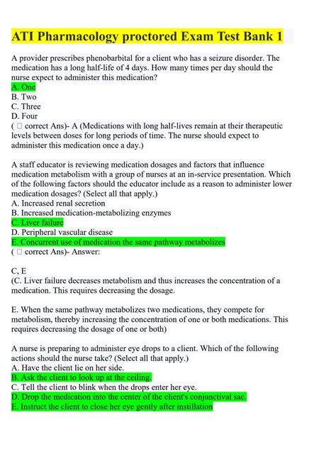 ati pharmacology proctored exam - 2023 quizlet ati pharmacology proctored exam scores. A nurse is caring for a client who has schizophrenia and generalized anxiety disorder. The client has a prescription for alprazolam 0.25 mg PO every 8 hr PRN anxiety. For which of the following client statements should the nurse consider administering .... 