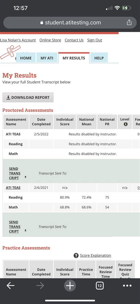 Ati results disabled by instructor.  Don&rsquo;t have an account? Make one toda...