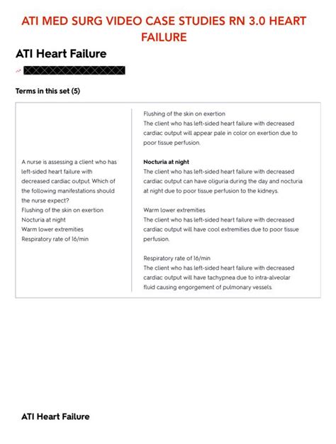 Ati video case study heart failure test.  Heart Failure - Video Case Study...