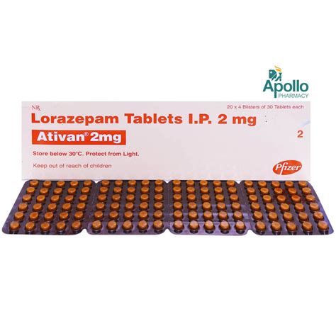 Ativan 2 mg Tablet 30