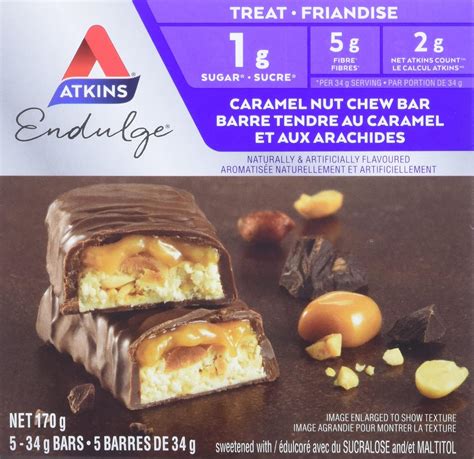 Atkins Endulge Bars - Caramel Nut Chew, 1g Sugar, Keto …