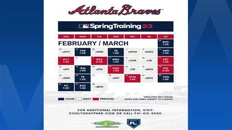 Atlanta Braves Minor League Spring Training Schedule