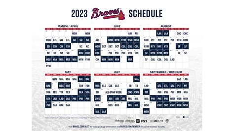 Atlanta Braves Printable Schedule
