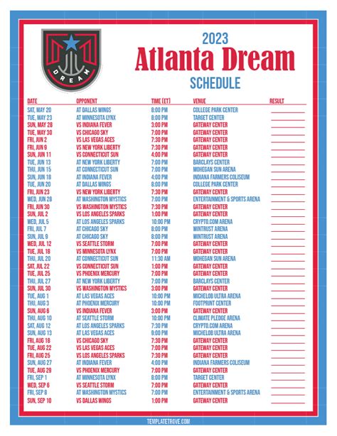 Atlanta Dream Schedule 2023