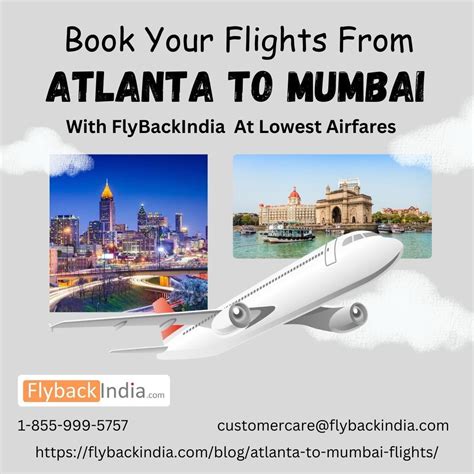 Atlanta to mumbai flight. Mon, 9 Dec BOM - ATL with KLM. 1 stop. from ₹ 55,027. Atlanta. ₹ 55,138 per passenger.Departing Wed, 6 Nov.One-way flight with KLM.Outbound indirect flight with KLM, departs from Mumbai on Wed, 6 Nov, arriving in Atlanta Hartsfield-Jackson.Price includes taxes and charges.From ₹ 55,138, select. 