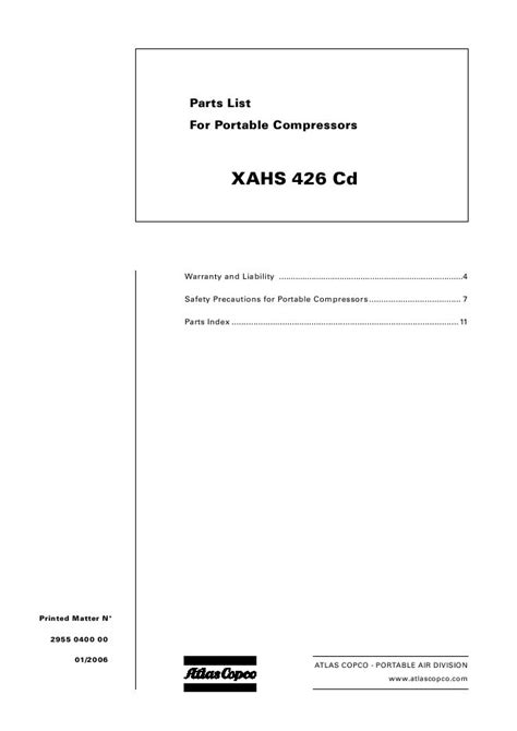 Atlas copco xahs 426 maintenance manual. - Workshop manuals for 6930 john deere.