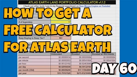 Atlas earth calculator. Calculator for your daily Atlas Earth rent income based on your parcel inputs. This calculator uses your badge boost and ad boost multiplier to get the most accurate numbers outside the actual game itself. We also calculate how many days of spins you have based on the number of diamonds collected, and tell you how much you will make on Super … 