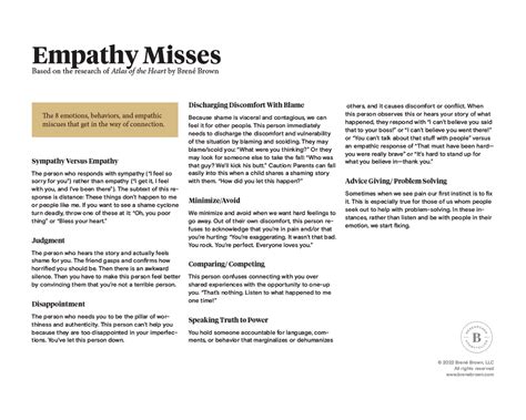 Atlas of the Heart Empathy Misses - Brené Brown