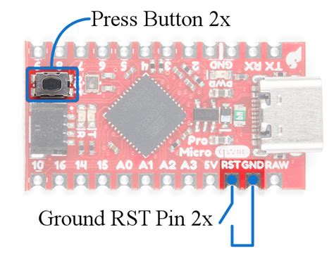Atmega32u4 bootloader mode.  Press reset button to enter bootloader mod...