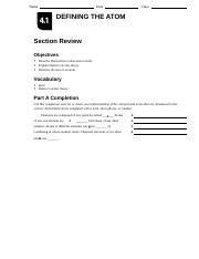 Atom Section Defining Review The Answer