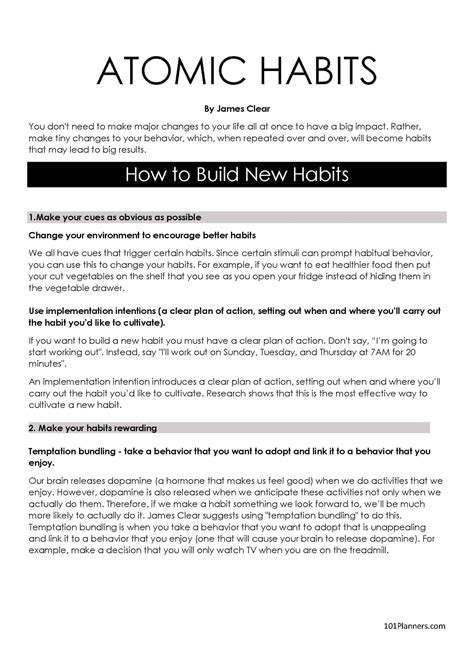 Atomic Habits Cheat Sheet Pdf Download Free Download For Software
