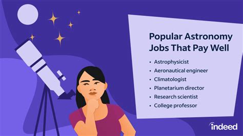 Along with an in-depth understanding of physics, astrophysics jobs may also require specialized training in complex mathematic theory, chemistry, biology and astronomy. Related: 10 Popular Astronomy Jobs That Pay Well. Astrophysics jobs to consider. Below are 10 astrophysics jobs to consider as a career path: 1. Laboratory …. 