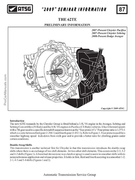 Atsg chrysler 62te techtran transmission rebuild manual. - Omc cobra stern drive operations manual.