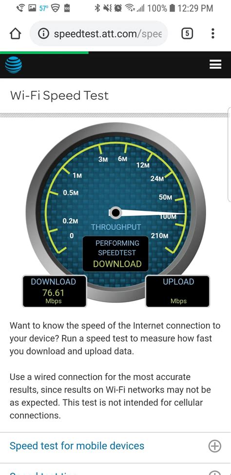 The device speed test checks the speed between your smartphone, tablet, computer, or other device and the internet. You can run the test through a cellular (mobile) network, a wired broadband connection, or your home Wi-Fi. A gateway speed test checks the speed between your AT&T Wi-Fi gateway and our network.. 