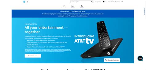 Att uvers. U-verse TV is a DirecTV brand of IPTV service. Launched on June 26, 2006, U-verse was originally a triple play package that included broadband Internet (now AT&T Internet or AT&T Fiber), IP telephone (now AT&T Phone), and IPTV (U-verse TV) services in 48 states.. On February 25, 2021, AT&T announced that it would spin off DirecTV into a separate entity, … 