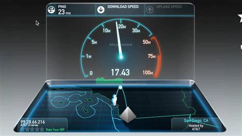 The AT&T speed test tool measures you