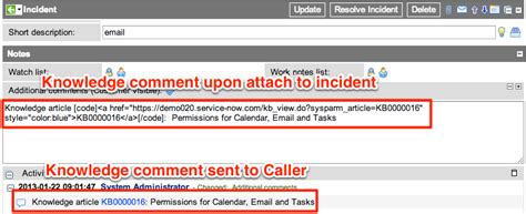 Attach a knowledge article