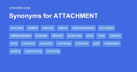 Attachment Synonyms and Antonyms - YourDictionary