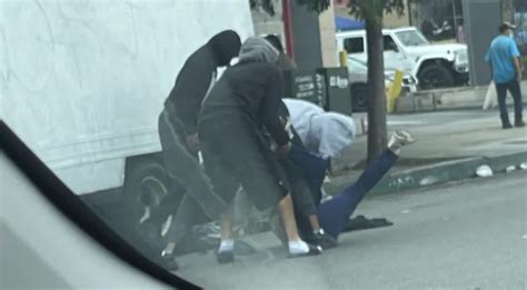 Attack, robbery of street vendor caught on video in South Los Angeles