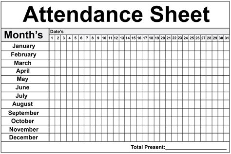 Attendance Calendar In Exce