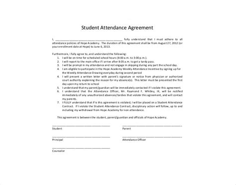 Attendance Contract 9+ Examples, Format, Pdf Examples