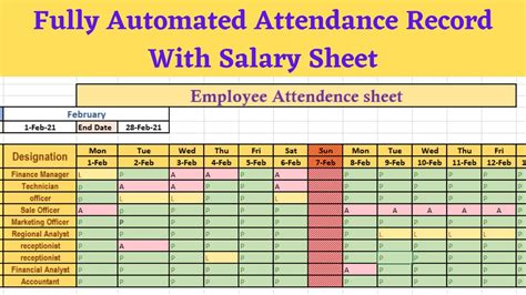 Attendance Sheet Format in Excel For Employees Free Download