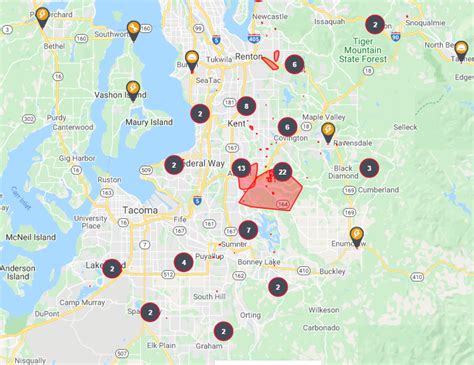 Auburn washington power outage. Puget Sound Energy is experiencing 11 active outages impacting 2,658 customers as of 10:30 a.m., according to its outage map. According to the map, the areas south of Cougar Mountain have been ... 