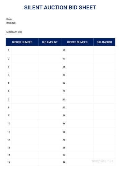 Auction Bid Form 11+ Examples, Format, Pdf Examples