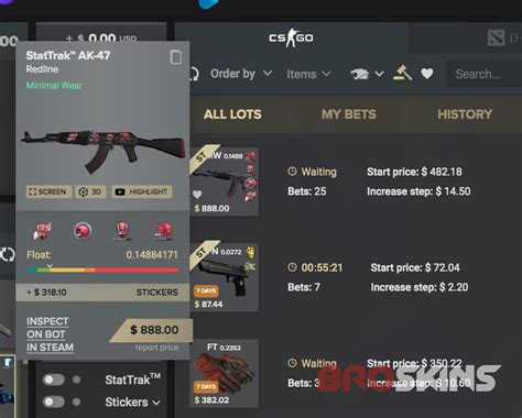 Auction on CsMoney BroSkins - CSGO trade & skins