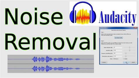 Audacity noise removal settings.  The final section discusses manual noise removal...